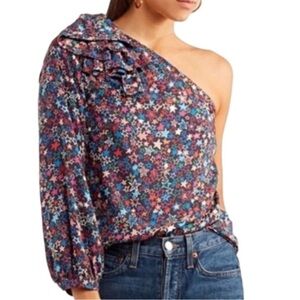 J. Crew One-shoulder Top In Kaleidoscope Star Print Womens 4 Multicolor Bold